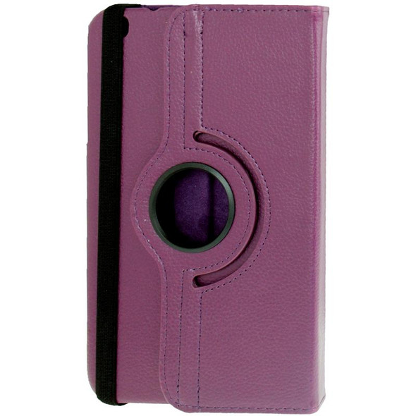 360 Degree Rotation Litchi Texture Leatherette Case with Holder for Galaxy Tab 3 (8.0) / T3110 / T3100 / T315(Purple)