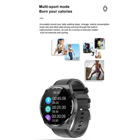 TK20 1.39 inch IP68 Waterproof Silicone Band Smart Watch Supports ECG / Remote Families Care / Body Temperature Monitoring(Black)