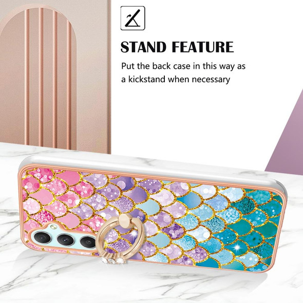 For Samsung Galaxy A24 4G Electroplating IMD TPU Phone Case with Ring(Colorful Scales)