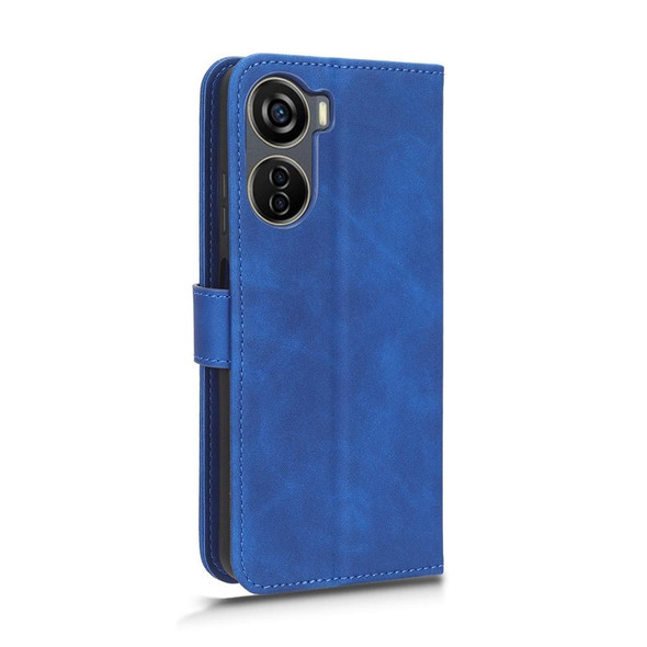 For ZTE Axon 40 Lite Skin Feel Magnetic Flip Leather Phone Case(Blue)