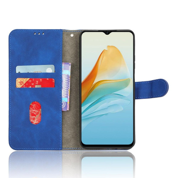 For ZTE Axon 40 Lite Skin Feel Magnetic Flip Leather Phone Case(Blue)