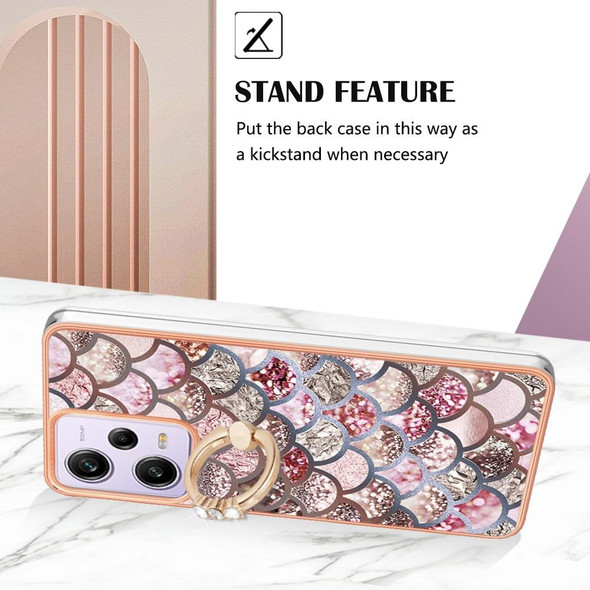 For Xiaomi Redmi Note 12 Pro 5G Global Electroplating IMD TPU Phone Case with Ring(Pink Scales)