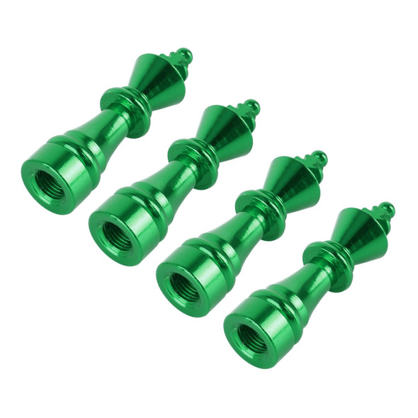 4 PCS Chess 3 Shape Gas Cap Mouthpiece Cover Tire Cap Car Tire Valve Caps (Green)