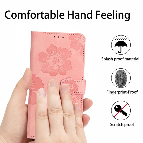 For Samsung Galaxy A70 Flower Embossing Pattern Leatherette Phone Case(Pink)
