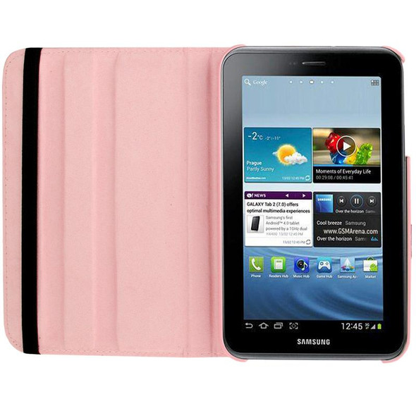 360 Degree Rotation Litchi Texture Leatherette Case with Holder for Galaxy Tab 3 (8.0) / T3110 / T3100 / T315(Pink)