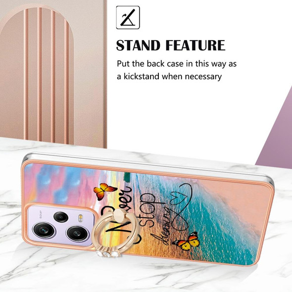 For Xiaomi Redmi Note 12 Pro 5G Global Electroplating IMD TPU Phone Case with Ring(Dream Butterfly)