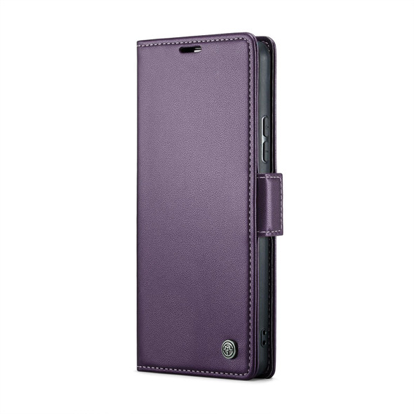CaseMe 023 Butterfly Buckle Litchi Texture RFID Anti-theft Leatherette Phone Case For Xiaomi Redmi Note 11 Pro 5G Global/Redmi Note 11 Pro Global(Pearly Purple)