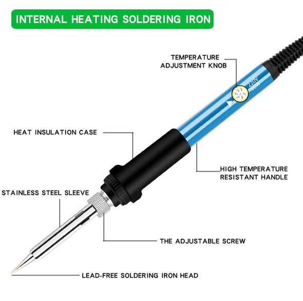 15 In 1 60W 806 Adjustable Temperature Internal Heat Soldering Iron Set 220V UK Plug