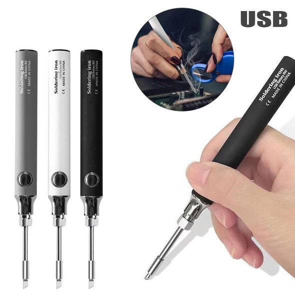 8W USB 5V Cordless Soldering Iron Low Voltage Soldering Pen(Black)