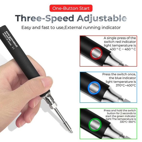 8W USB 5V Cordless Soldering Iron Low Voltage Soldering Pen(White)