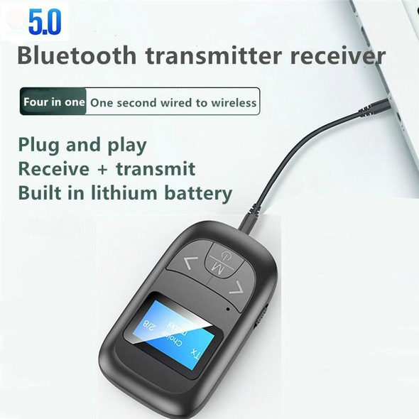 T14 2 in 1 Bluetooth Adapter Car Hands-free Call Bluetooth Receiver Transmitter with LCD Digital Display
