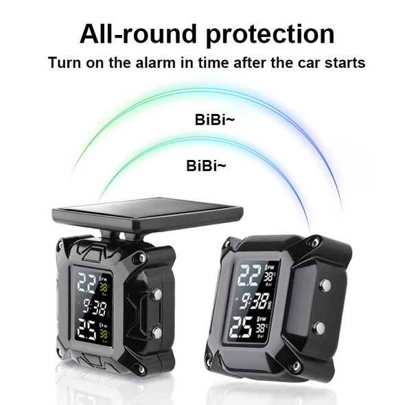 M9 Color Screen Motorcycle Solar Wireless Tire Pressure Monitor With Handbar Mount