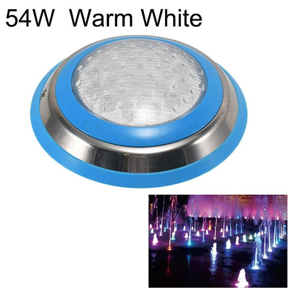 54W LED Stainless Steel Wall-mounted Pool Light Landscape Underwater Light(Warm White Light)