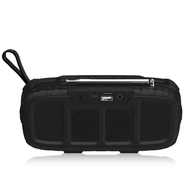 NewRixing NR-5018FM Outdoor Portable Bluetooth Speaker with Antenna, Support Hands-free Call / TF Card / FM / U Disk(Black+Red)