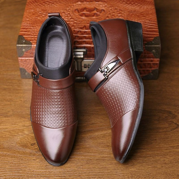 Autumn And Winter Business Dress Large Size Men's Shoes, Size:46(Brown)