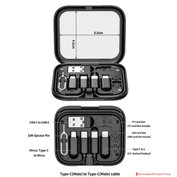 HE-C098 Multi-Functional USB Adapter Charging Cable Kit With Makeup Mirror & Phone Holder(White)