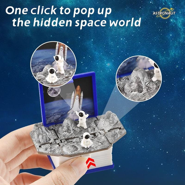 Stereo Folding Book Keychain Kids Educational Toys(Space Astronaut Gray)