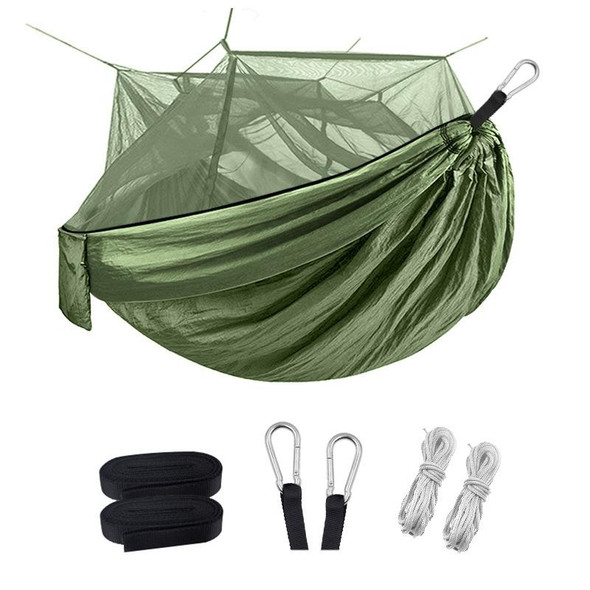 Encryption Mosquito Net Hammock Outdoor Camping Anti-Mosquito Net Gauze Hammock, Size: 260x140cm(Army Green )
