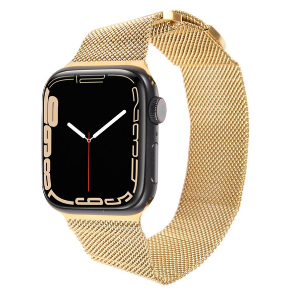 For Apple Watch 6 40mm Milanese Metal Magnetic Watch Band(Gold)