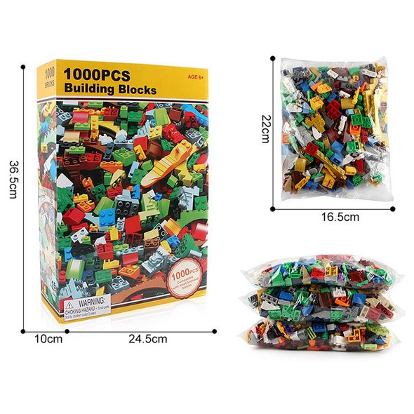 1000 in 1 Intelligent Toys DIY ABS Material Building Blocks with 4 Random Toy Persons, Random Color Delivery