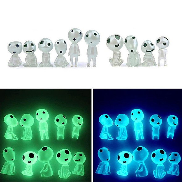 10pcs No. 9 Halloween Alien Ghost Micro Landscape Ornament(Blue Light)