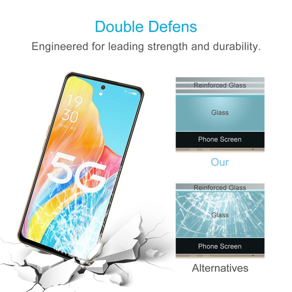 For OPPO A1 5G / 4G 50pcs 0.26mm 9H 2.5D Tempered Glass Film