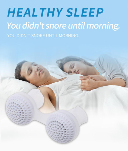 2 PCS 2 in 1 ABS Silicone Anti Snoring Air Purifier(White)