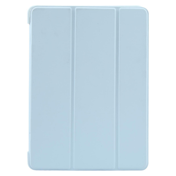 For iPad 9.7 2018 & 2017 / Air / Air2 GEBEI 3-folding Holder Shockproof Flip Leatherette Tablet Case(Sky Blue)