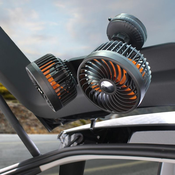 F6026 Large Suction Cup Vehicle-Mounted Double-Head Fan, Model: USB