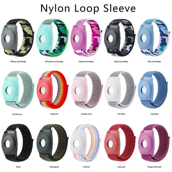 For AirTag Anti-Lost Device Case Locator Nylon Loop Watch Strap Wrist Strap, Size: 17cm Childrens(Colorful)