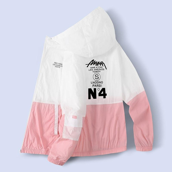 Summer Men and Women Thin Casual Hoodie Sun Protection Clothing, Size:M(603-Pink)