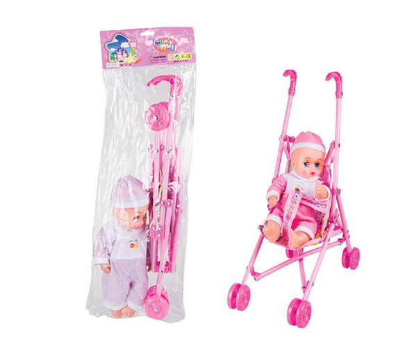 Baby Doll 28cm With Sound & Stroller