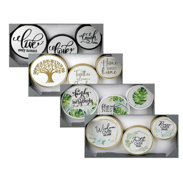 Wall Mounted Mirror Set With Words – 3-Piece