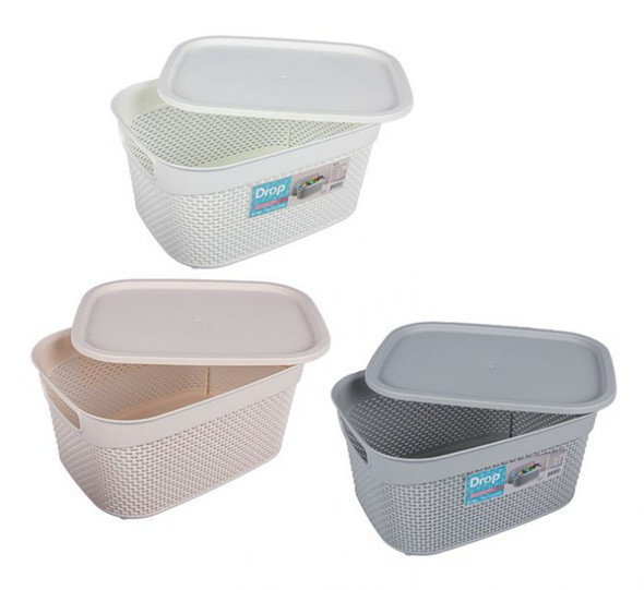 Basket Pl 33X24X16Cm Drop Patt 9L Lid