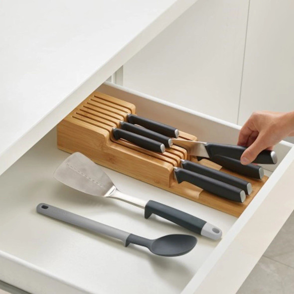 Bamboo Knife Drawer Organiser - Fine Living, 2-Tier Storage