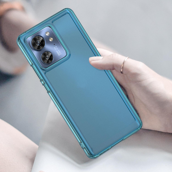 For Motorola Edge 40 Candy Series TPU Phone Case(Transparent Blue)