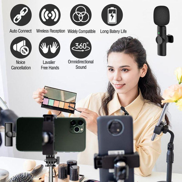 One by One Wireless Lavalier Lapel Microphone for Android Phone & Computer with USB-C / Type-C Receiver