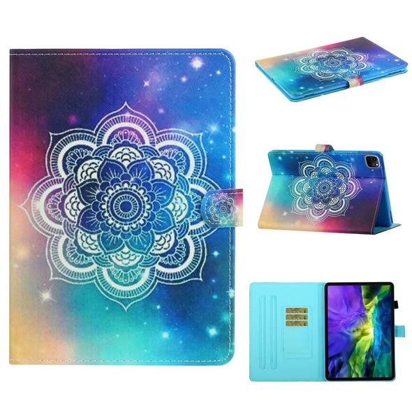 For iPad 11 Pro (2020) Painted Flower Totem Car Line TPU Horizontal Flip Leatherette Tablet Case with Holder & Card Slot & Sleep / Wake-up Function(Colour)