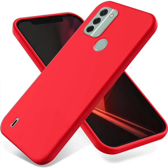 For Nokia C31 Pure Color Liquid Silicone Shockproof Phone Case(Red)