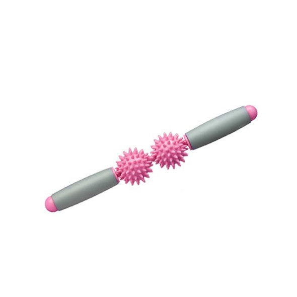 2 PCS 2-Ball Muscle Massage Relaxation Hedgehog Ball Yoga Stick Roller Stick(Pink)