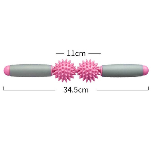 2 PCS 2-Ball Muscle Massage Relaxation Hedgehog Ball Yoga Stick Roller Stick( Blue)