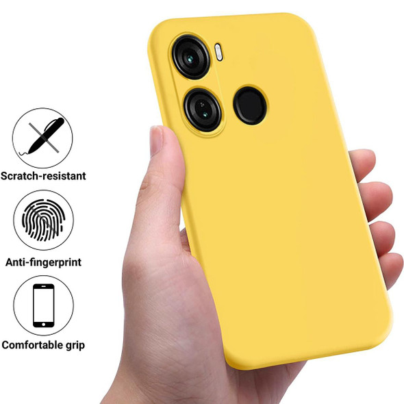 For Itel P40 Pure Color Liquid Silicone Shockproof Phone Case(Yellow)