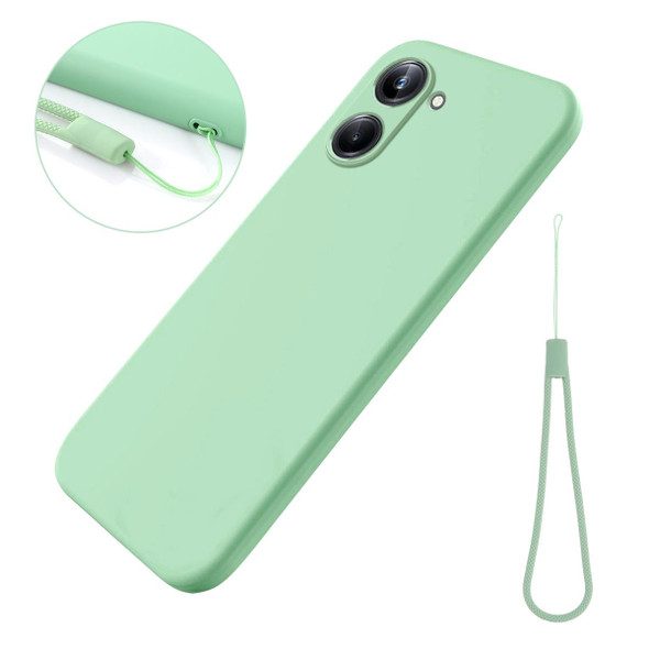 For Realme 10 Pro 5G Pure Color Liquid Silicone Shockproof Phone Case(Green)