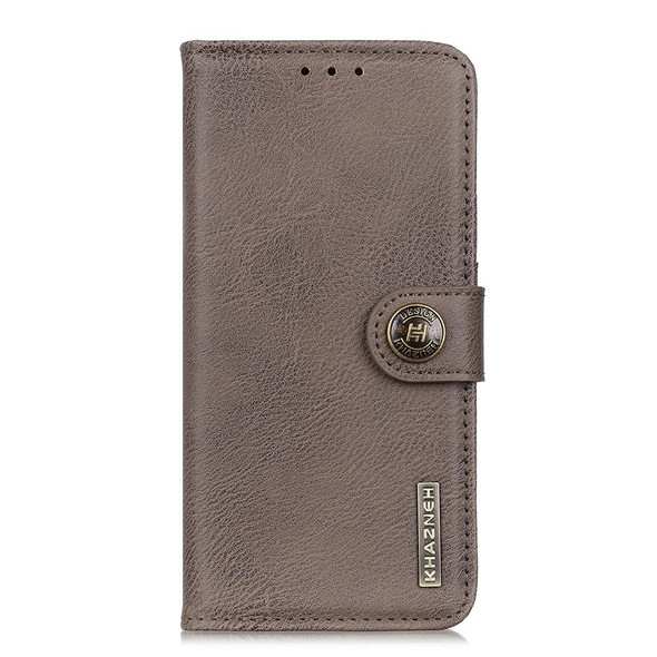 For OPPO A1 5G KHAZNEH Cowhide Texture Flip Leatherette Phone Case(Khaki)