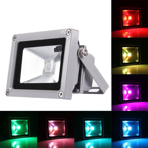 10W IP65 Waterproof Colorful LED Floodlight, 750LM with Remote Control, AC 110-265V