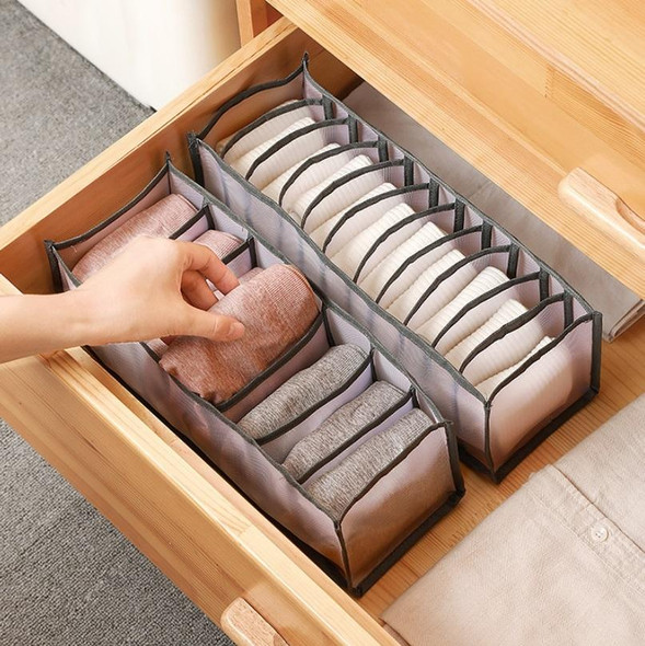 3 in 1 Underwear Drawer Storage Box Household Socks Folding Storage Box(Beige)