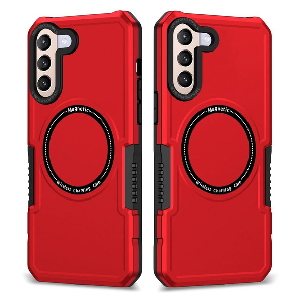 For Samsung Galaxy S21+ 5G MagSafe Shockproof Armor Phone Case(Red)