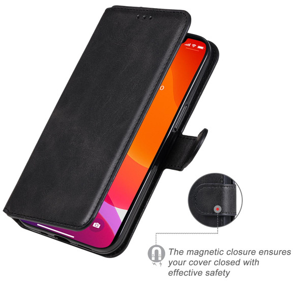 Classic Calf Texture PU + TPU Horizontal Flip Leatherette Case with Holder & Card Slots & Wallet - iPhone 13(Black)