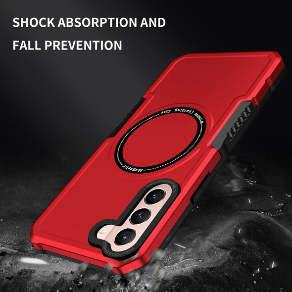 For Samsung Galaxy S21 5G MagSafe Shockproof Armor Phone Case(Red)