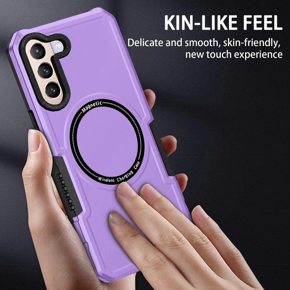 For Samsung Galaxy S21+ 5G MagSafe Shockproof Armor Phone Case(Purple)